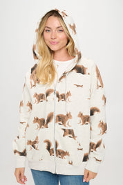 Zip Up Hoodie - Squirel