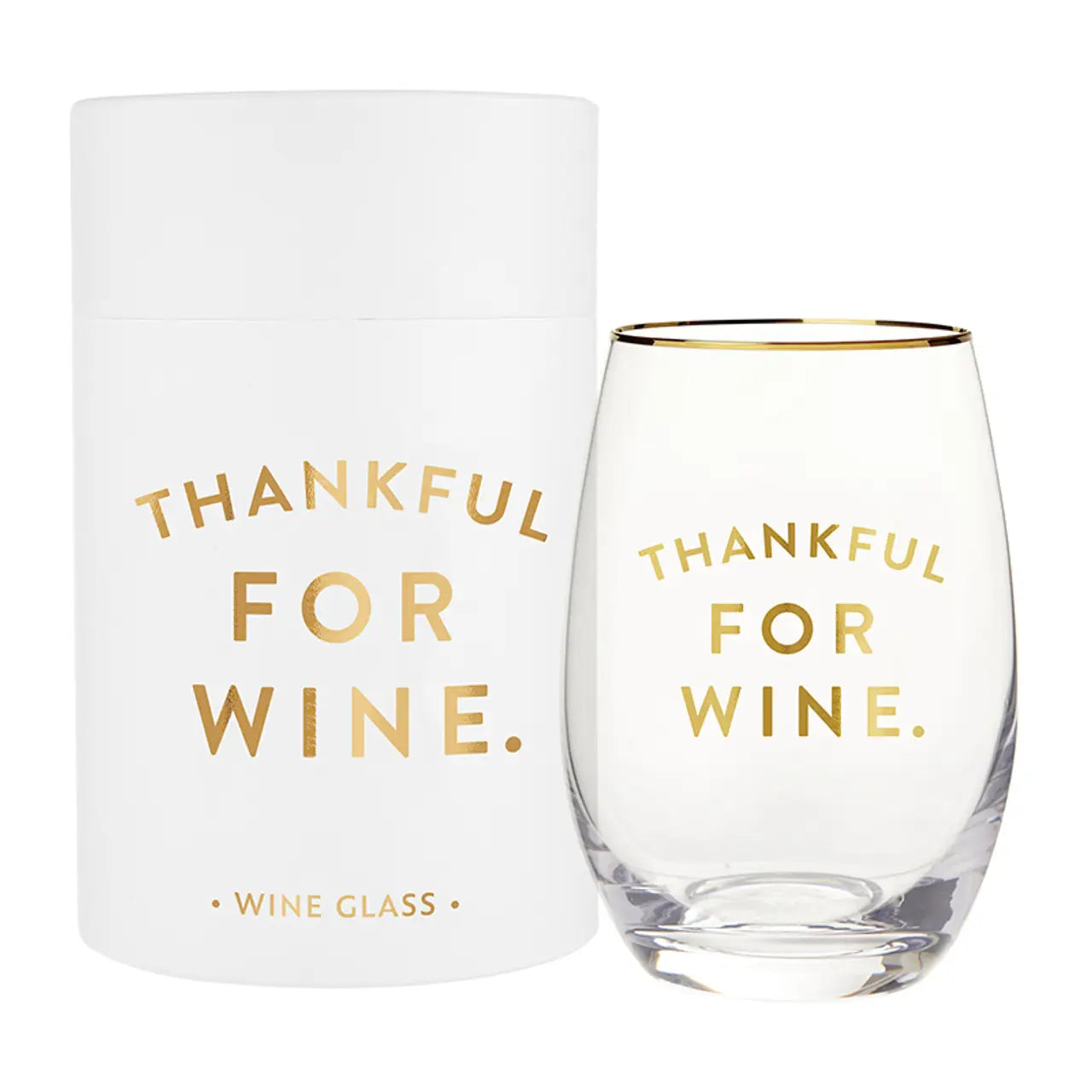 Wine Glass- Thankful For Wine