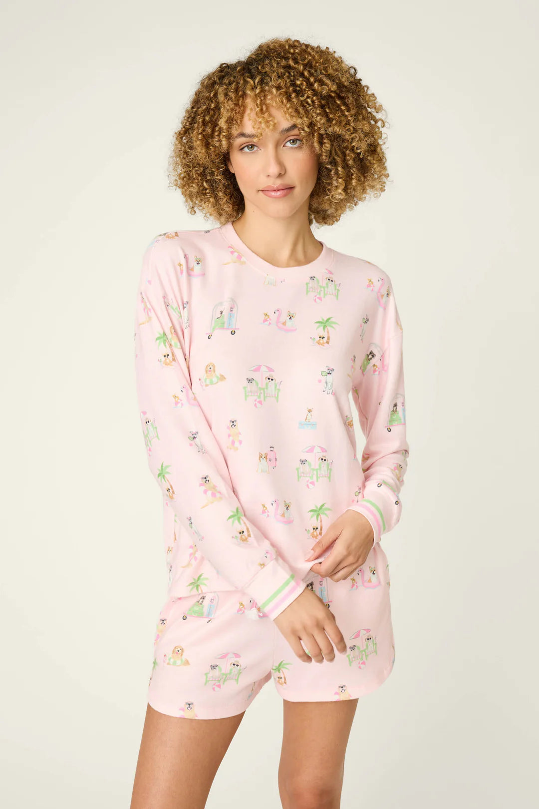 Pupcation Palms Sunnies & Sunshine Long Sleeve Top