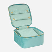 Luxe Velvet Jewelry Cube- Seafoam