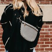 Westlyn Woven Bum Bag / Woven Checkered Black