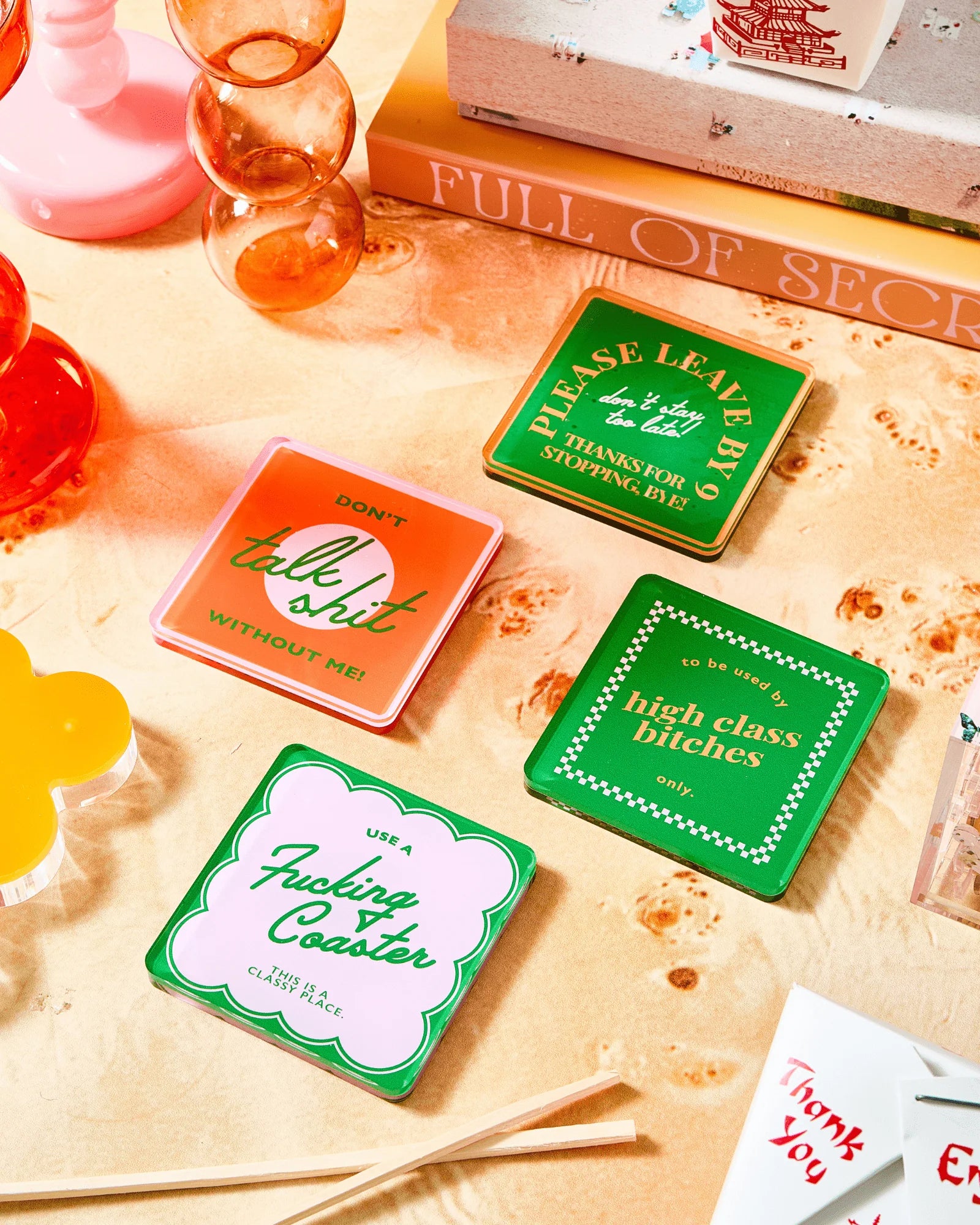 Tart by Taylor Snarky Orange Coasters - Set of 4