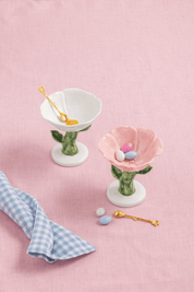 Pink Flower Pedestal Candy Dish