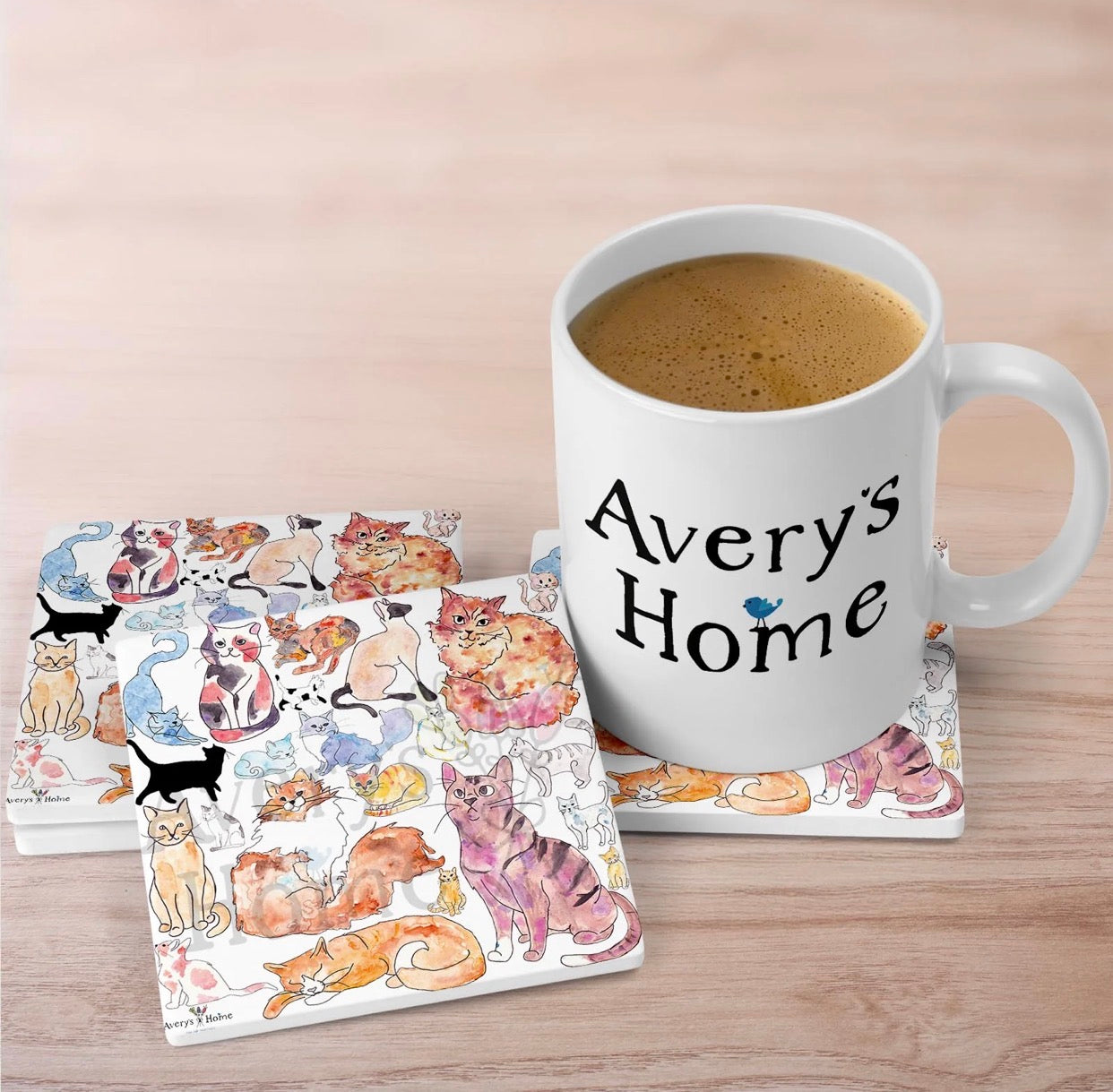 Stone Coaster / Adorable Cats