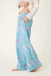 PJ Salvage- The Sweetest Season Candy Cane Print Flannel Pajama Pants