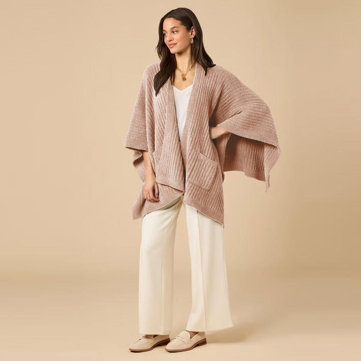 Solid Rib Marshmallow Shawl- Coco