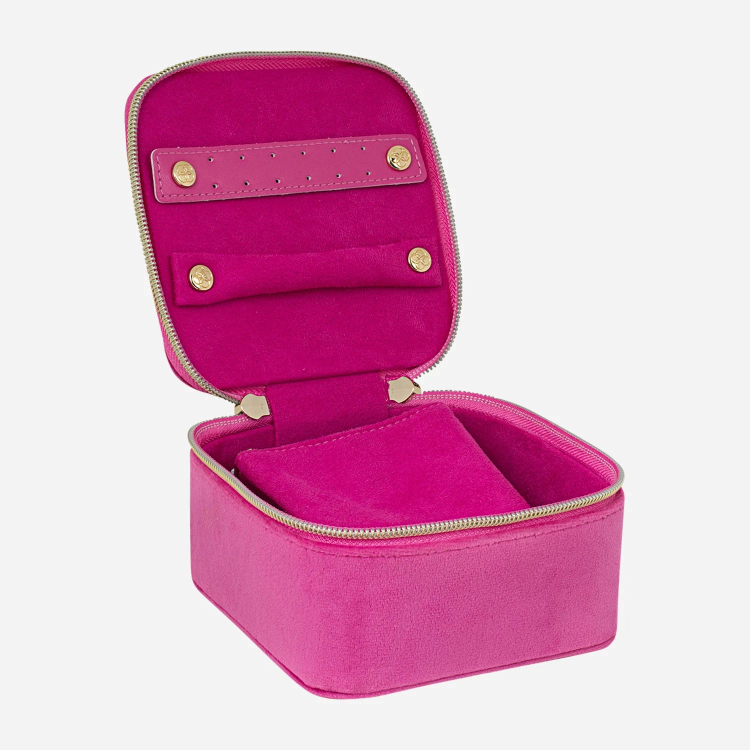 Luxe Velvet Jewelry Cube- Berry