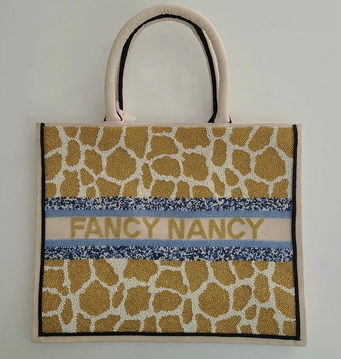 Personalized Beaded Tote- Giraffe