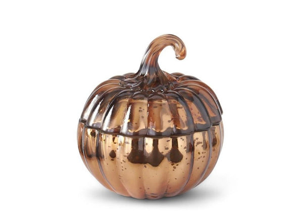 Mercury Glass Pumpkin Candle/ Pumpkin Spice - Large