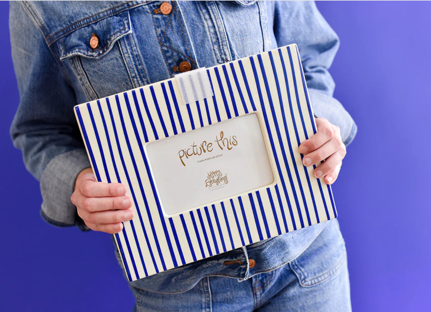 Indigo Skinny Stripe Happy Everything!™ Mini Frame