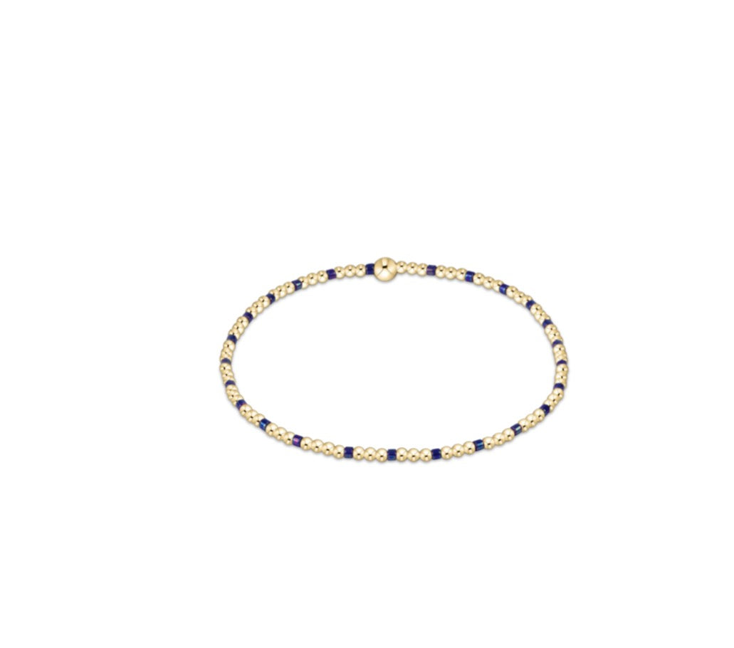 Hope Sincerity Pattern 2mm Bracelet- Blue Metallic