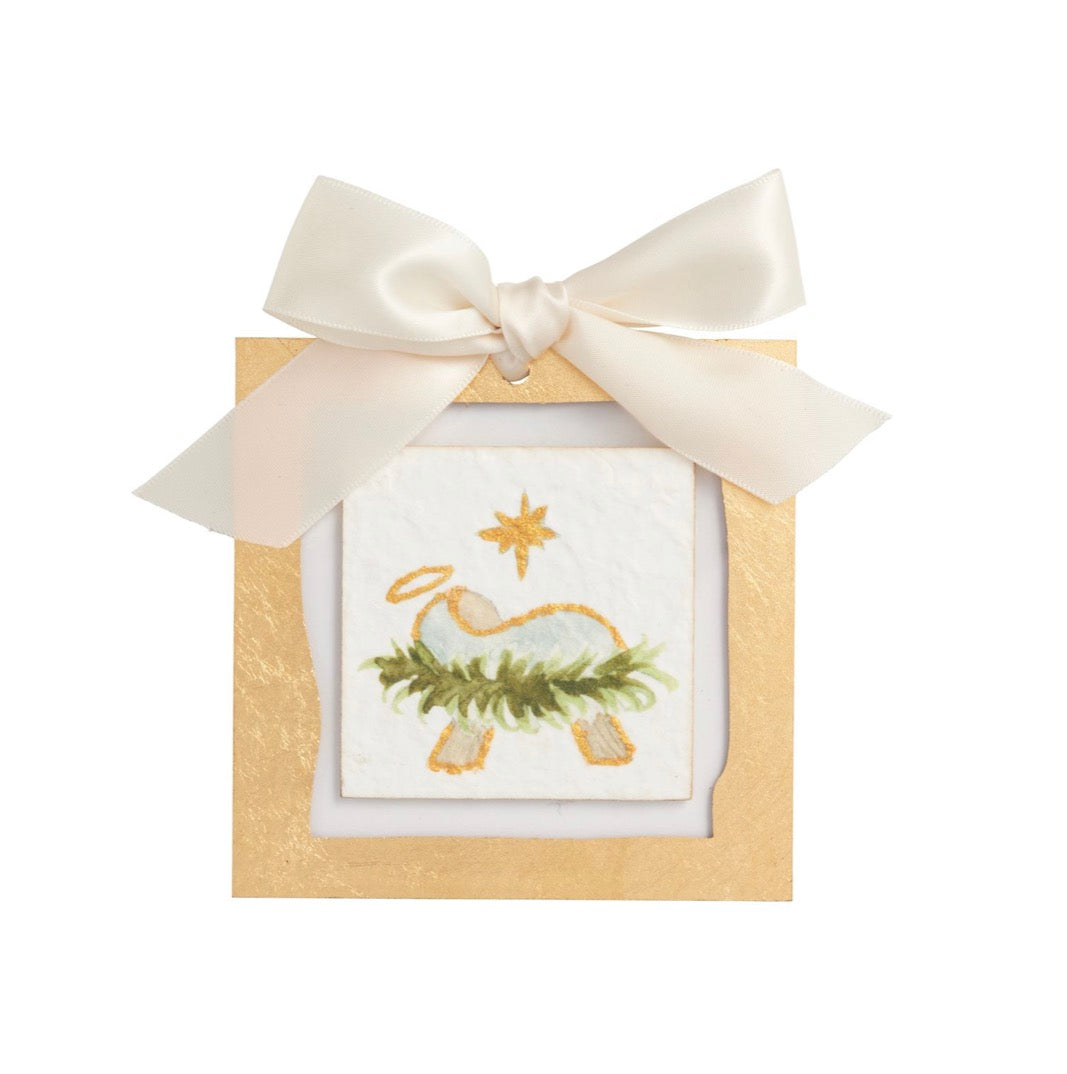 Gold Painted Acrylic Ornament-Baby Jesus