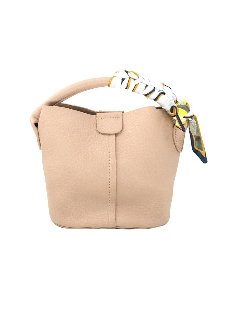 Scarf Tie Handbag Small- Beige