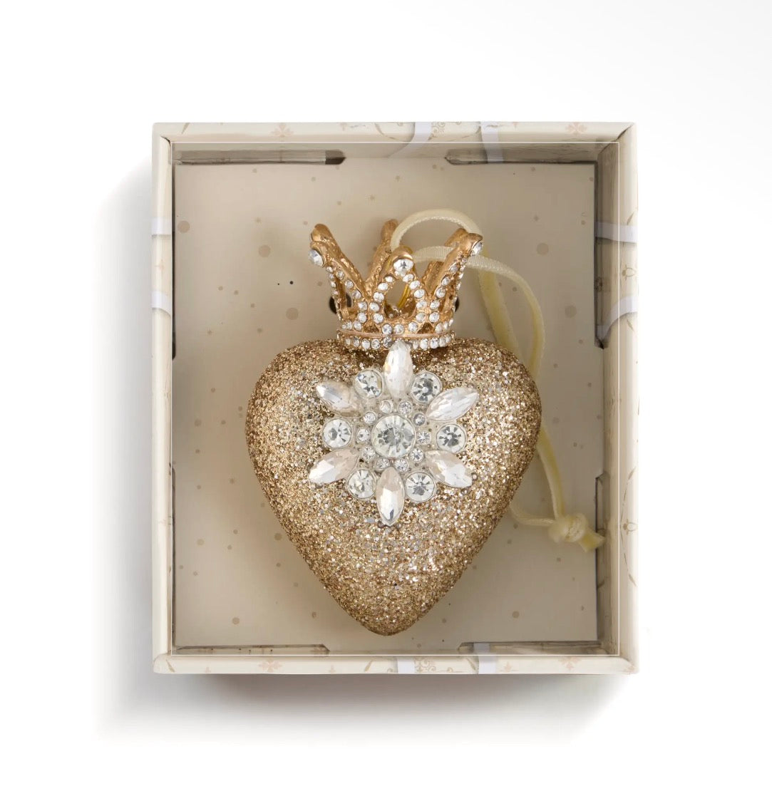 Love Warm Wish Glitter Heart Ornament