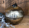 Mercury Glass  Gold Ornament Candle/ Medium- Winter Wood