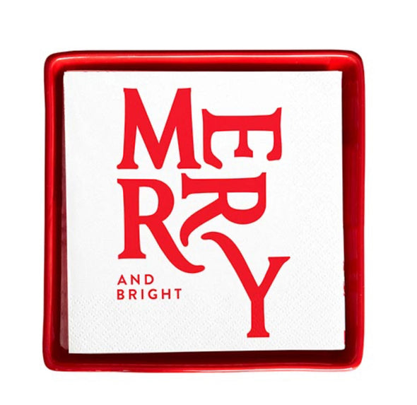 Ceramic Napkin Tray / Merry N Bright