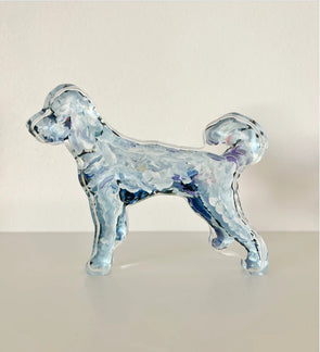 Acrylic Tabletop Dog - White Goldendoodle