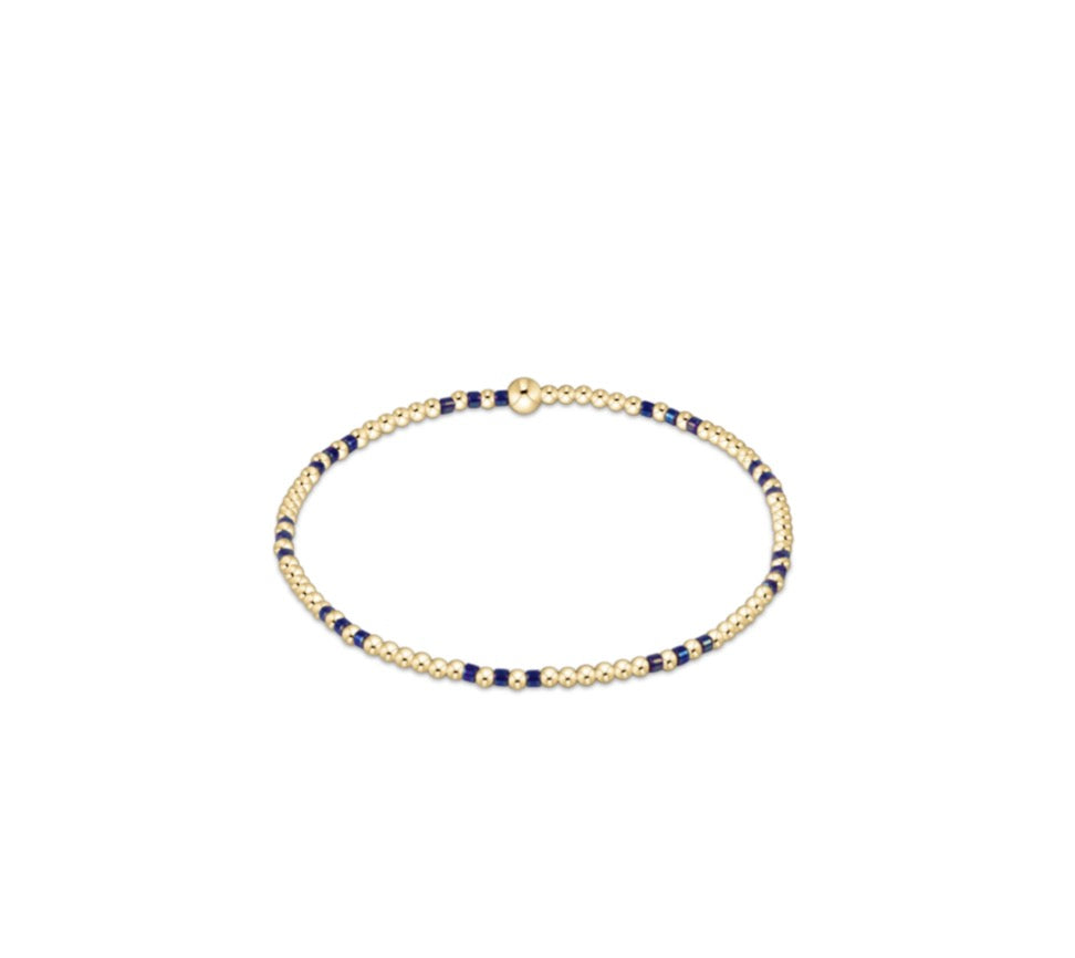 Hope Joy Pattern 2mm Bracelet- Blue Metallic