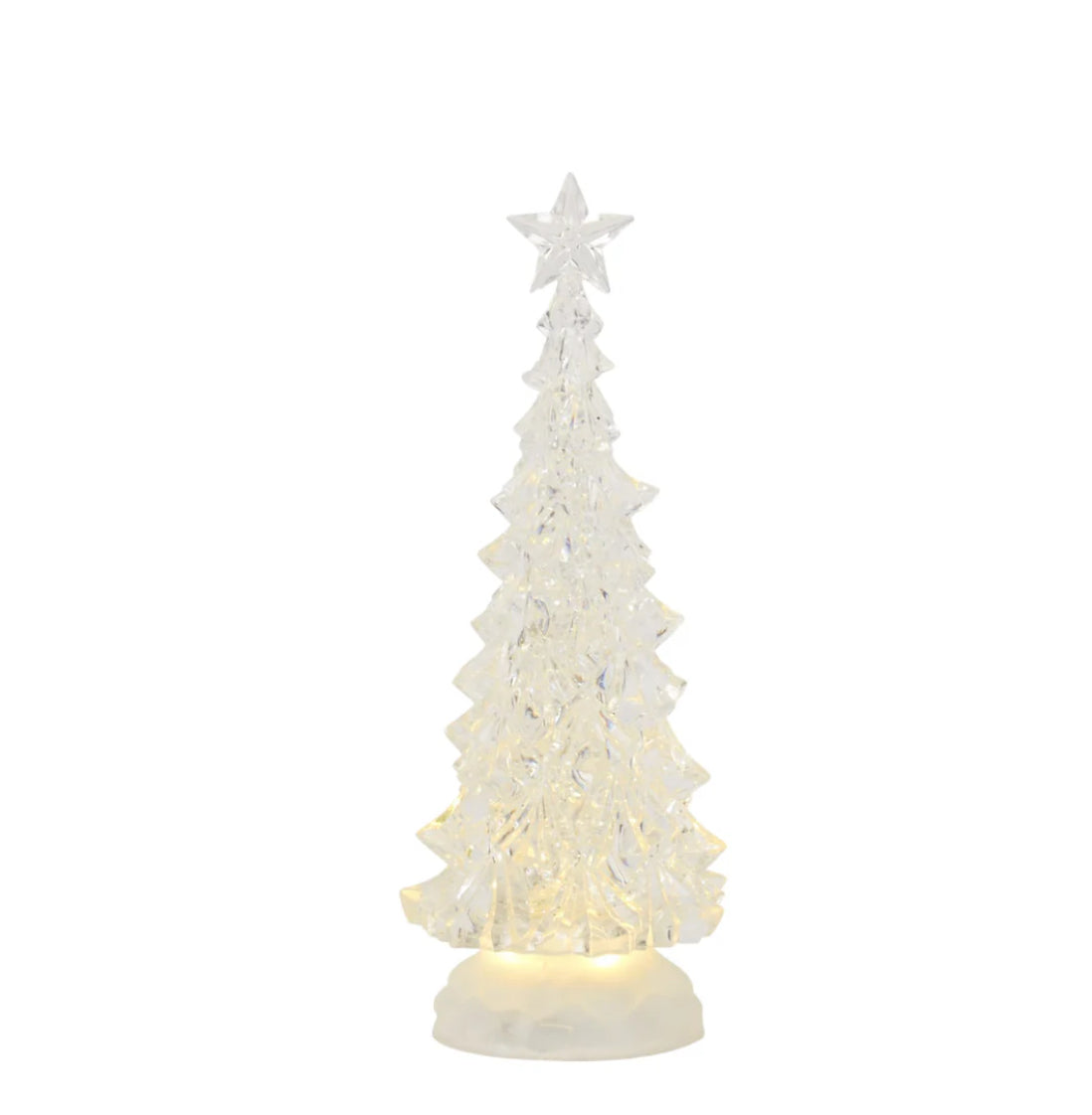 Clear Swirling Glitter LED Tree- Assorted Sizes