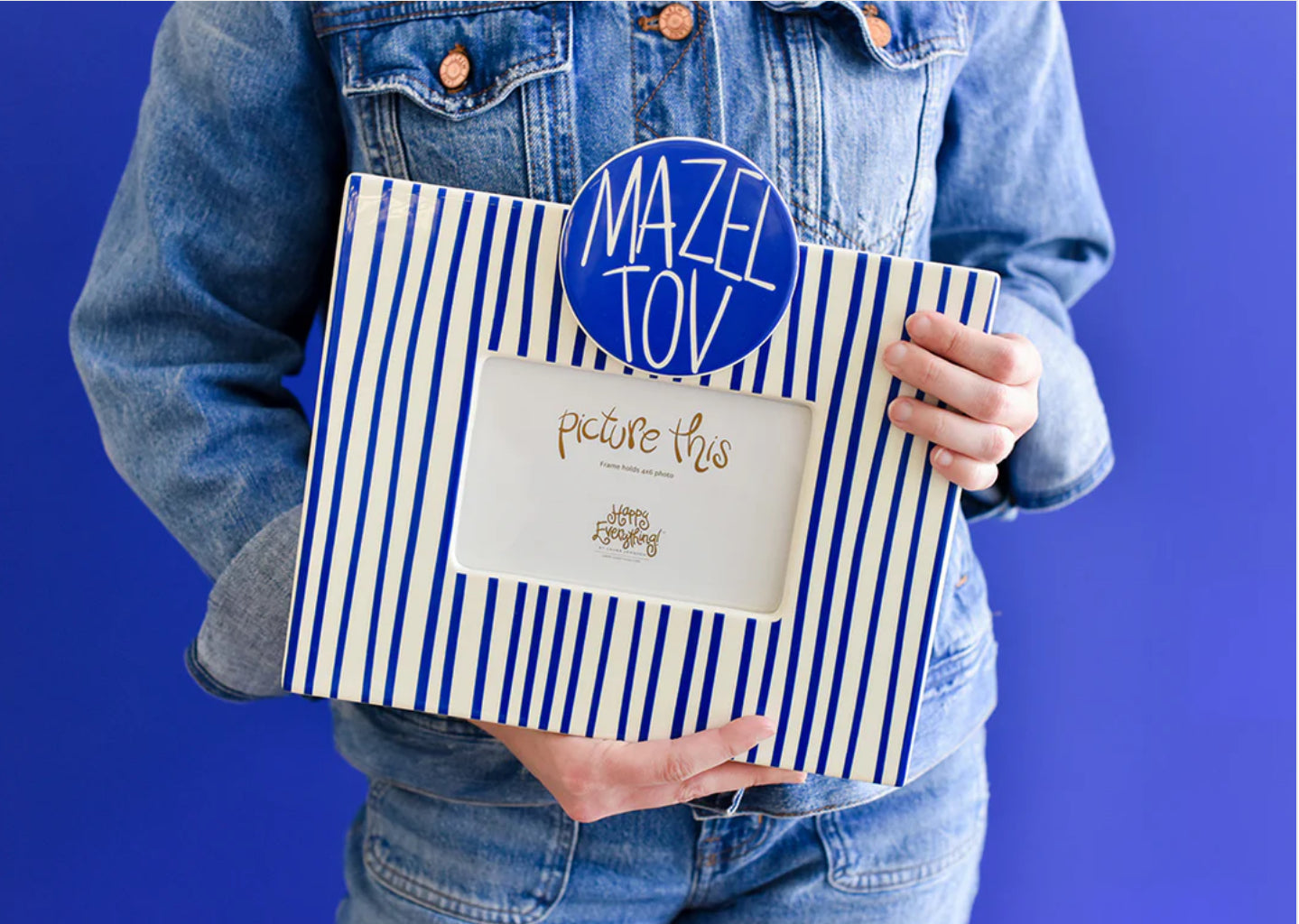 Indigo Skinny Stripe Happy Everything!™ Mini Frame
