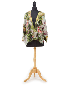 Lightweight Short Kimono - Eccentric Bloom Putty