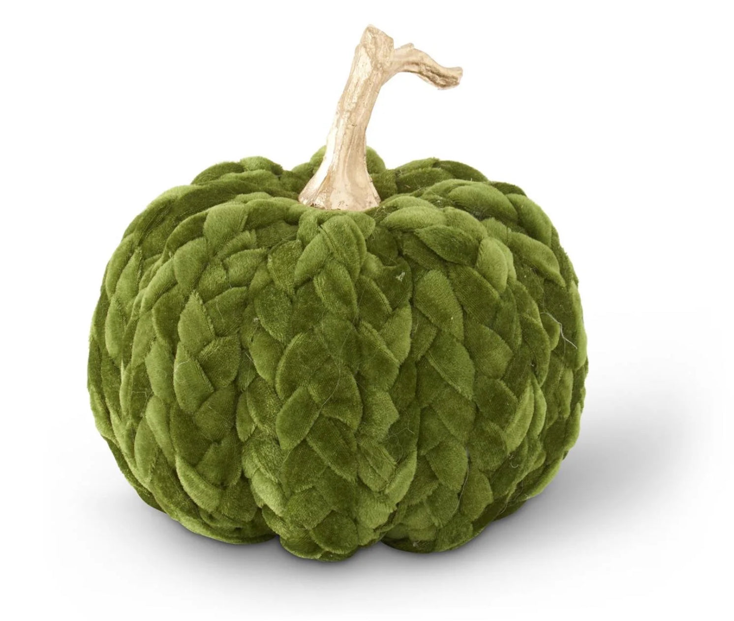 Braided Velvet Pumpkin / Green - Small