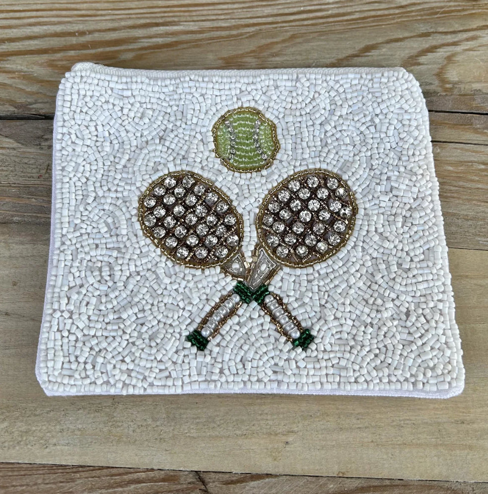 Beaded Pouch- Tennis