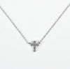 Antique Petite Cross Necklace- Silver