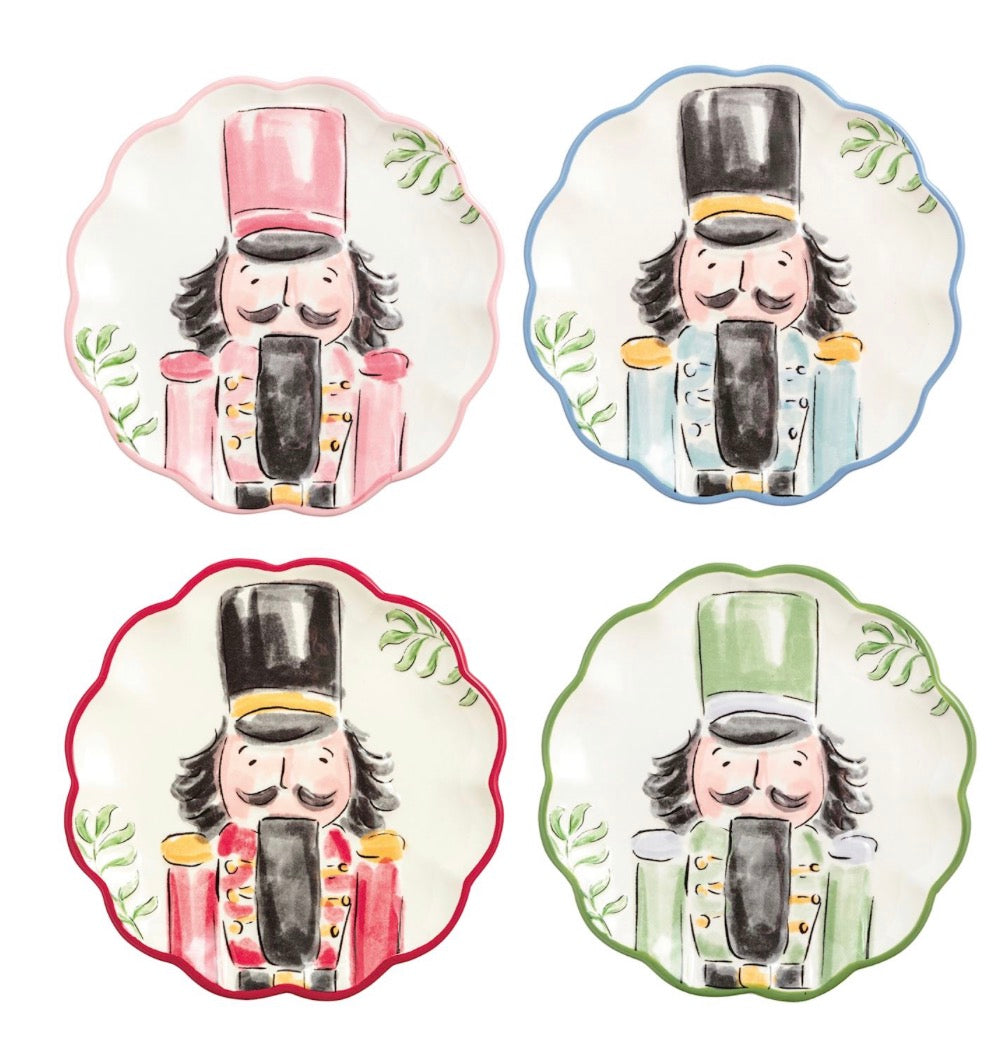 Green Nutcracker Dessert Plate