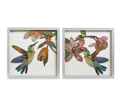 Hummingbird Paper Collage Wall Art Set of 2 - PICK UP ONLY