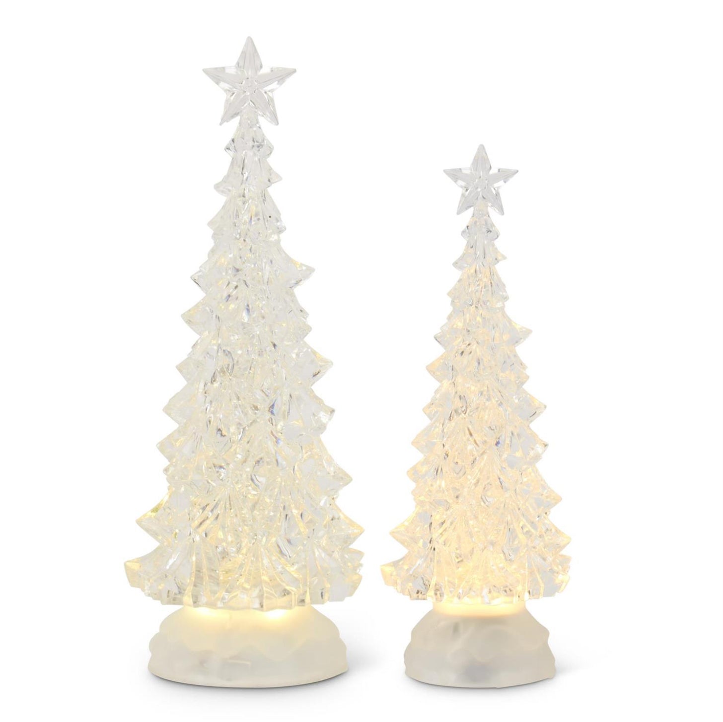 Clear Swirling Glitter LED Tree- Assorted Sizes