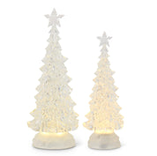 Clear Swirling Glitter LED Tree- Assorted Sizes