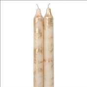 Taper Decorative Candles 12” Set of 2- Cream W/Gold