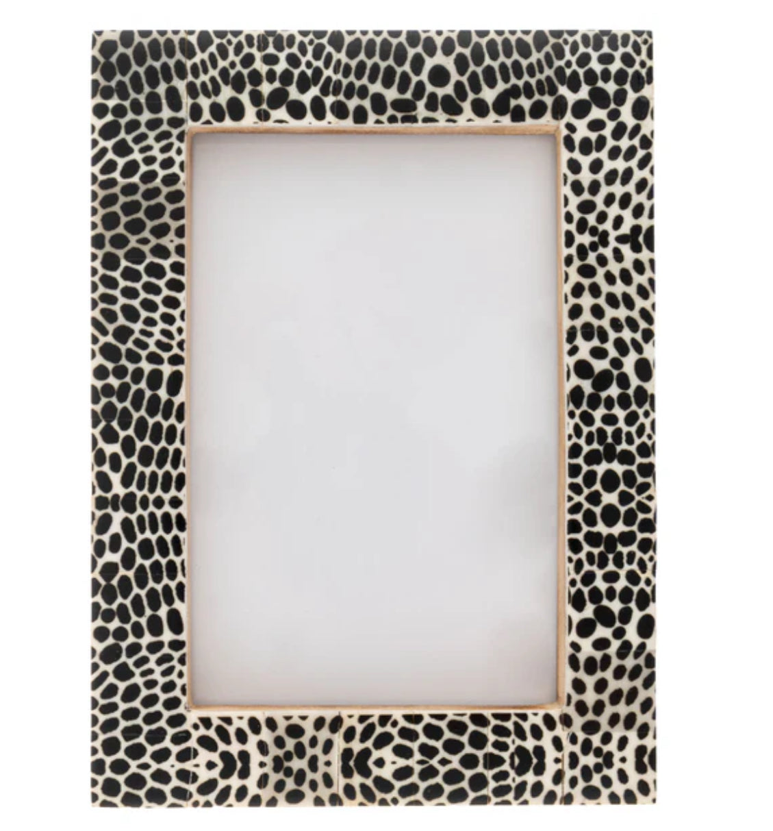 Natural Bone Picture Frame Black Spotted Rectangle