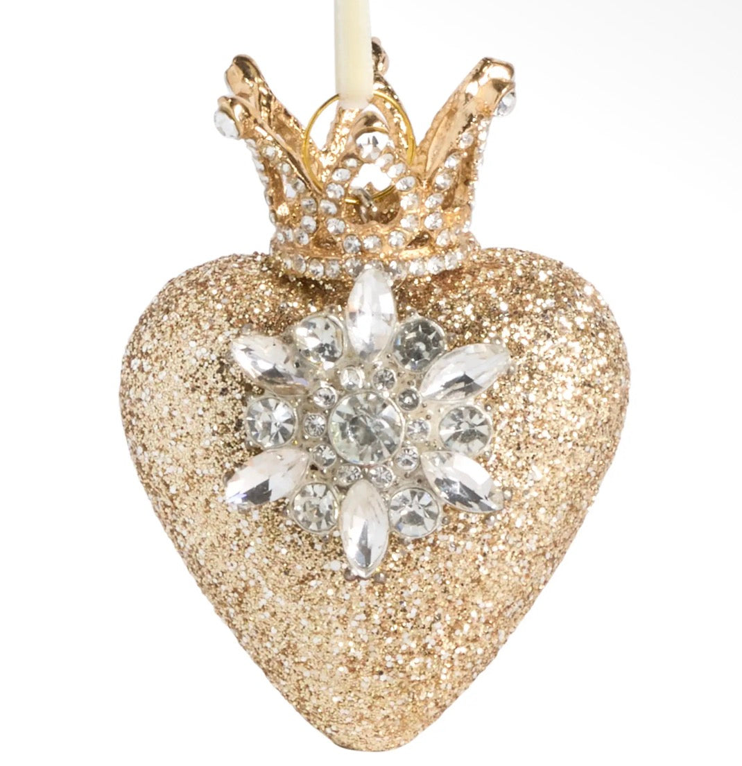 Love Warm Wish Glitter Heart Ornament