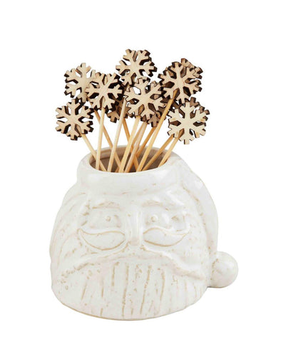 Santa With Snowflake Toothpics Picks