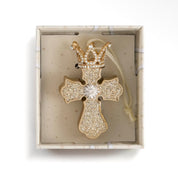 Rejoice Warm Wish Glitter Cross Ornament