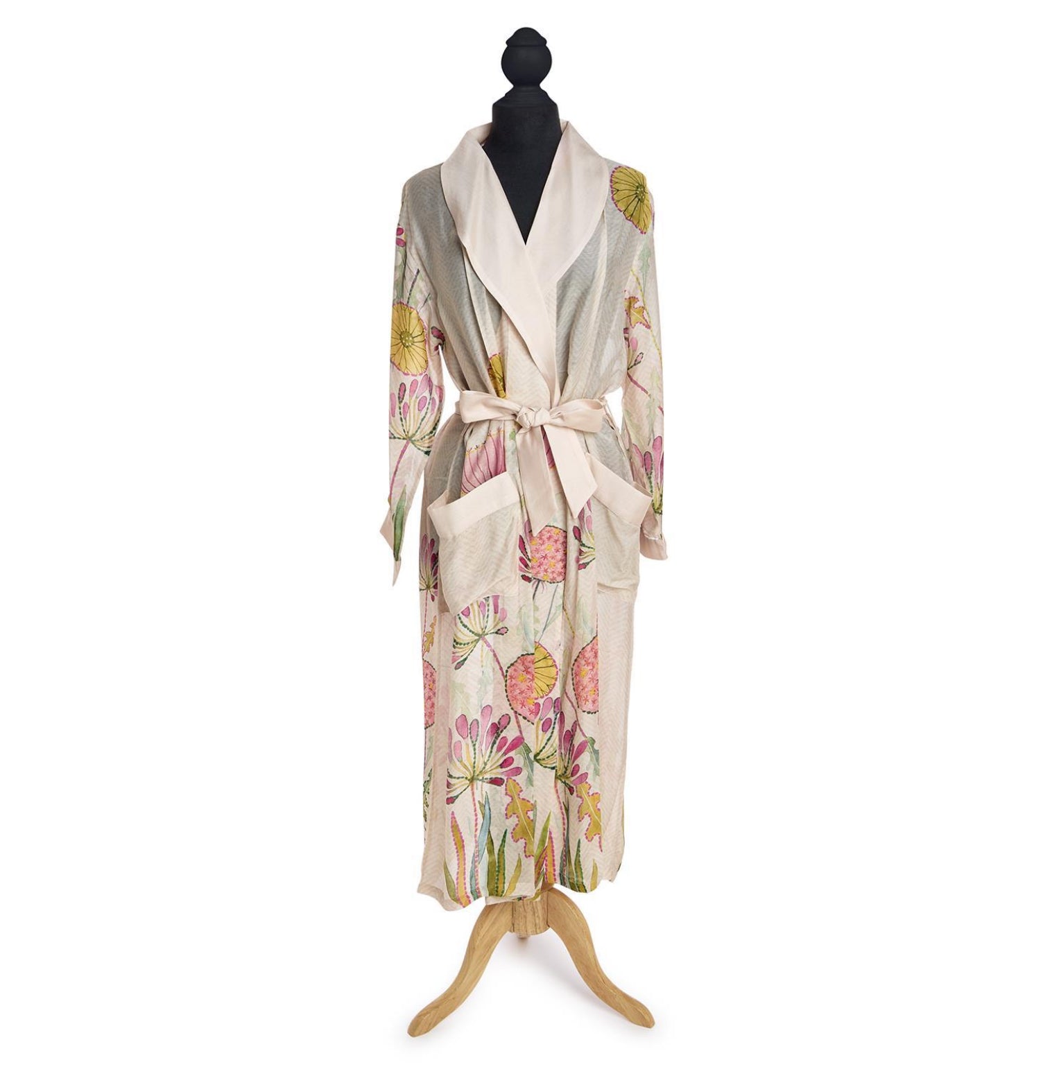 Lightweight Robe Gown- Pop Of Flowers Pink