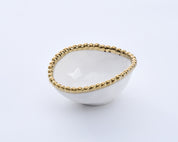 Pampa Bay Oval Condiment Bowl- Gold & White