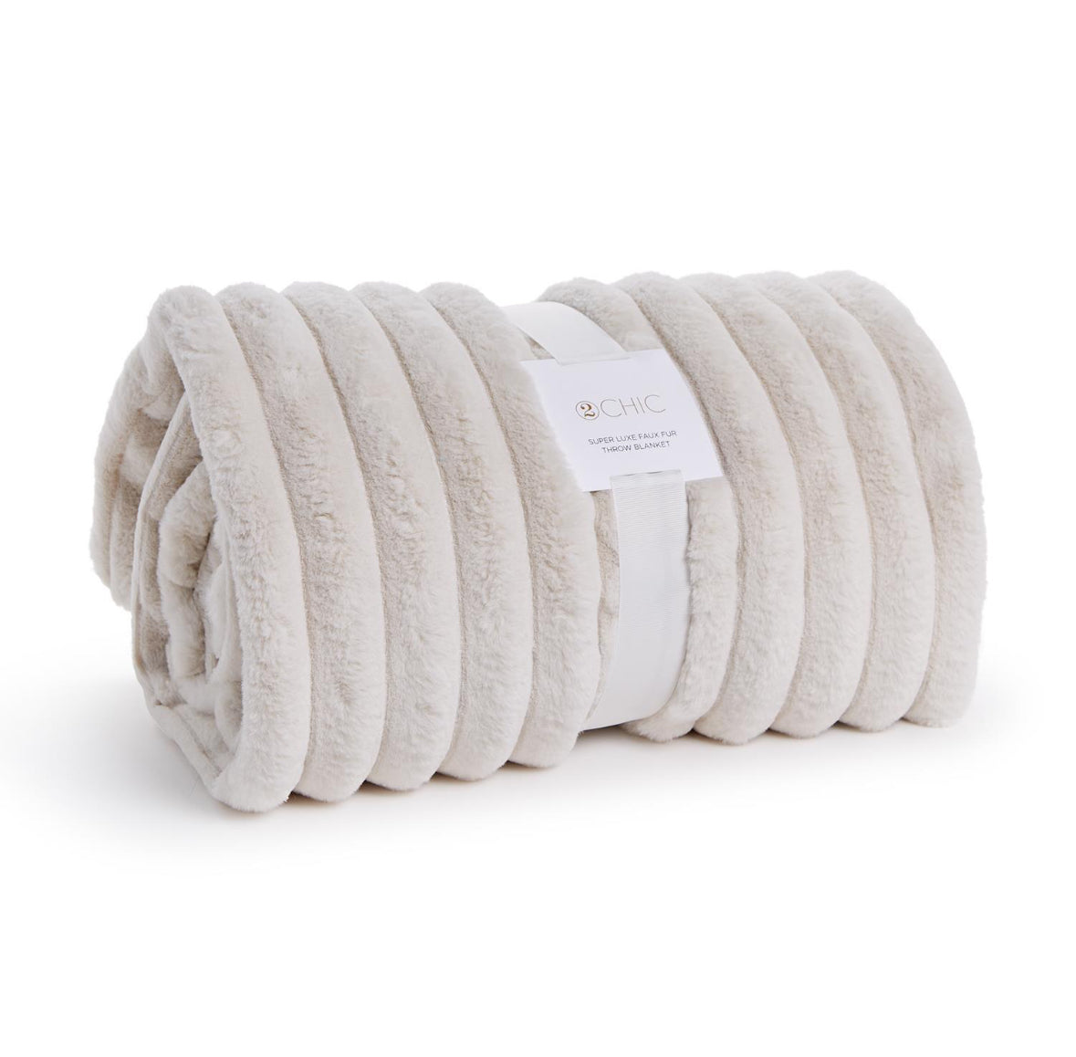 Faux Fur Throw Blanket- White