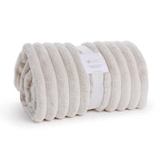 Faux Fur Throw Blanket- White