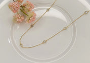 Log CZ Crystal Necklace- Gold