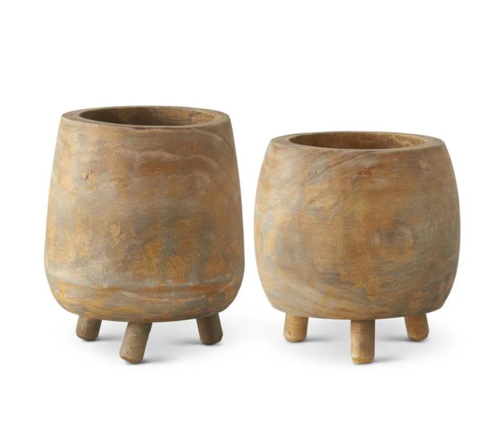 Paulownia Wood Pot W/Legs
