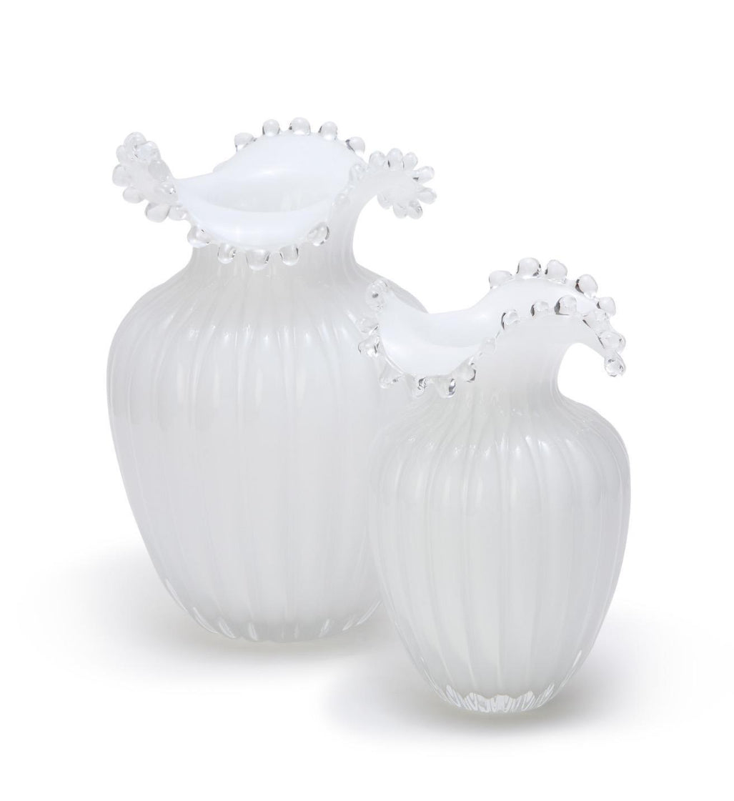 Glass Pearl White Vases