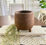Paulownia Wood Pot W/Legs