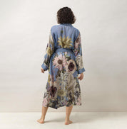 Lightweight Robe Gown- Daisy Cornflower Print