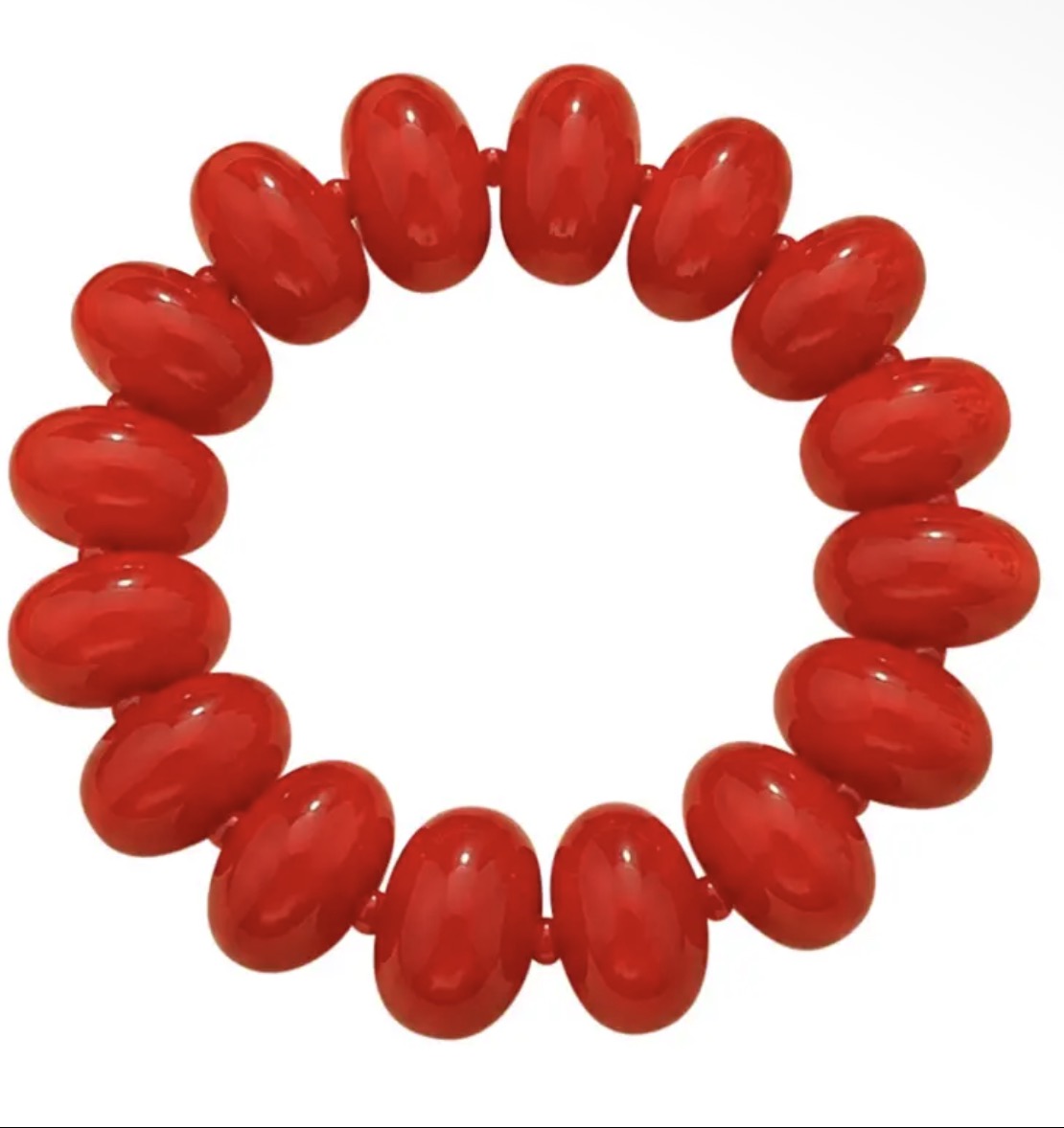 Bora Chunky Stretch Bracelet - Dark Red
