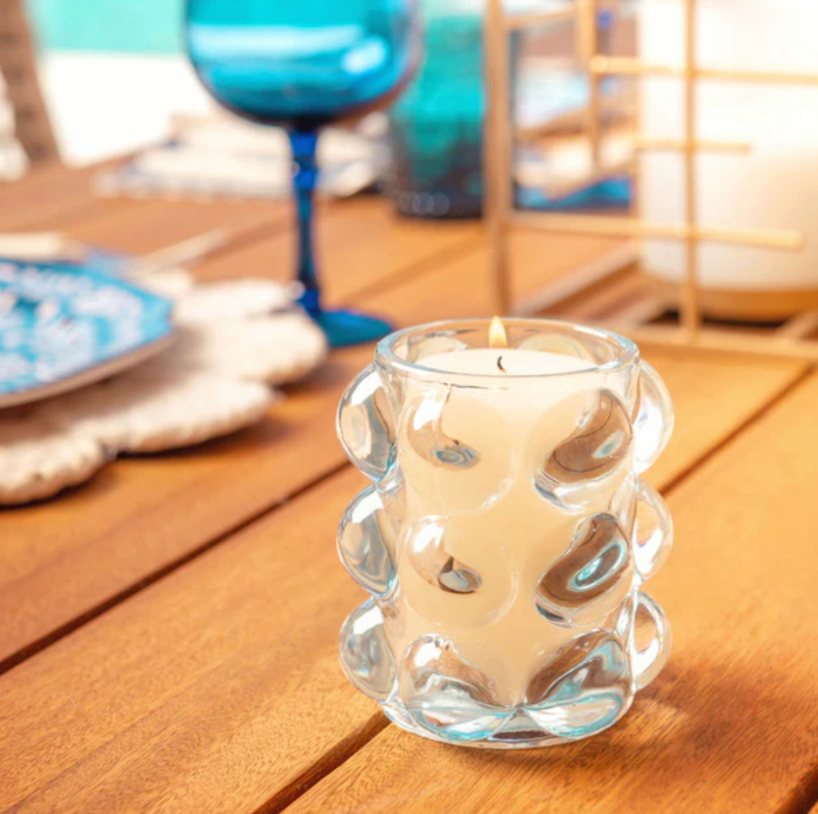Lucia Hobnail Votives- Amber