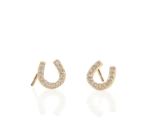 Horseshoe Crystal Stud Earrings