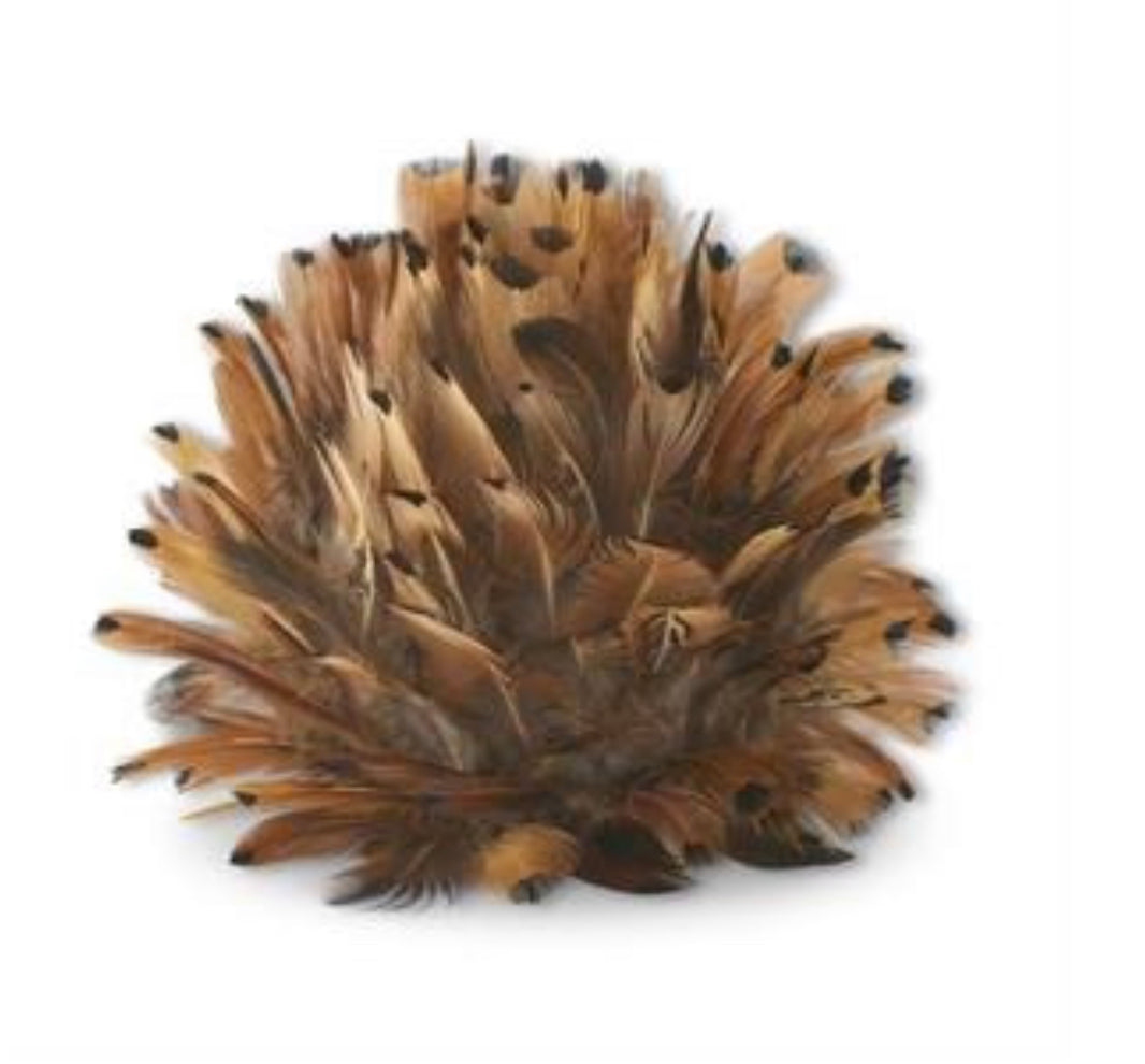 Rust Brown Feather Ball With Hanger - 4”